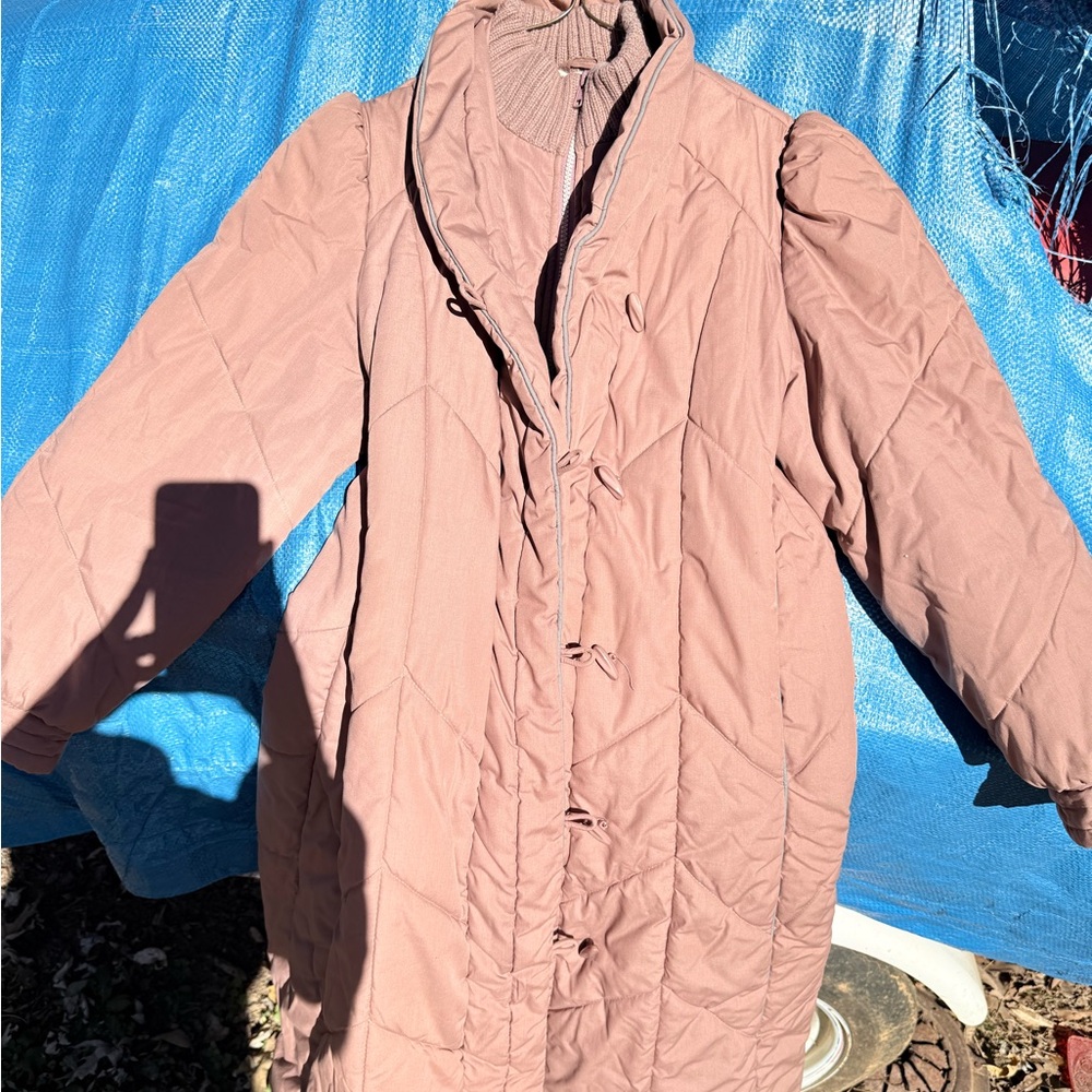 ✨ Vintage 80s Freddi-Gail Quilted Puffer Coat Mauve Size 11/12 Made in Korea WPL